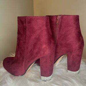 Rhinestone heeled booties